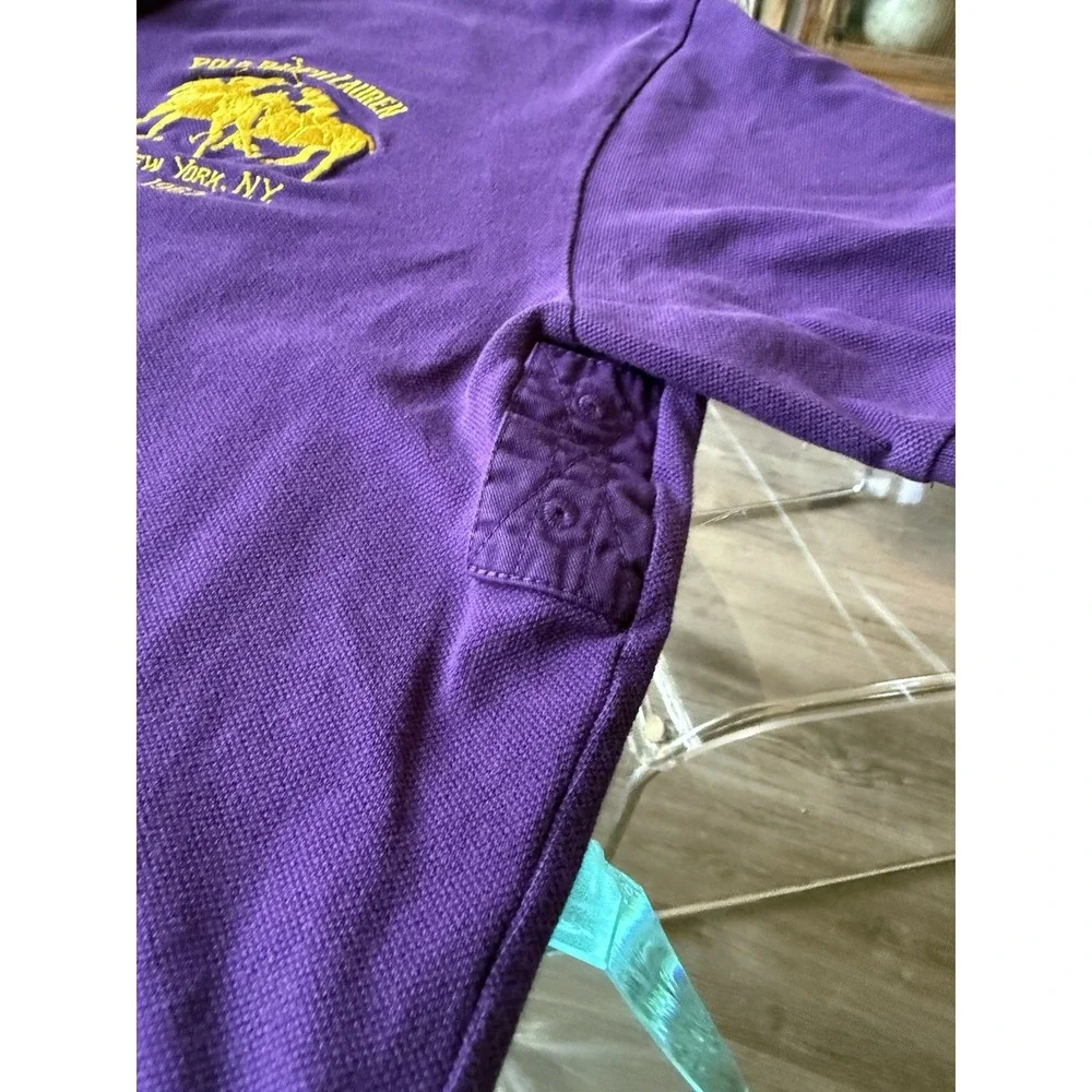 Vintage Polo Ralph Lauren Shirt Mens L New York NY 1967 Purple Yellow 2 Big Pony